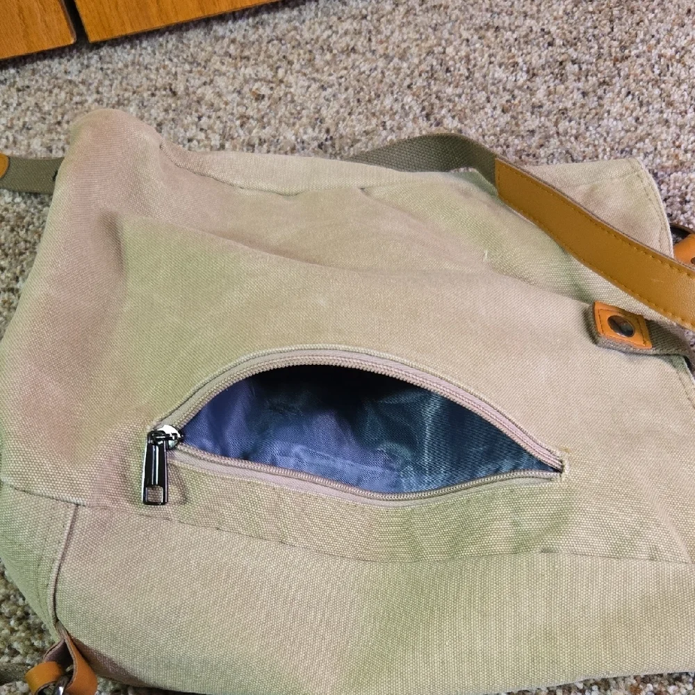 Fularishi Tan Canvas Backpack - Picture 8 of 13